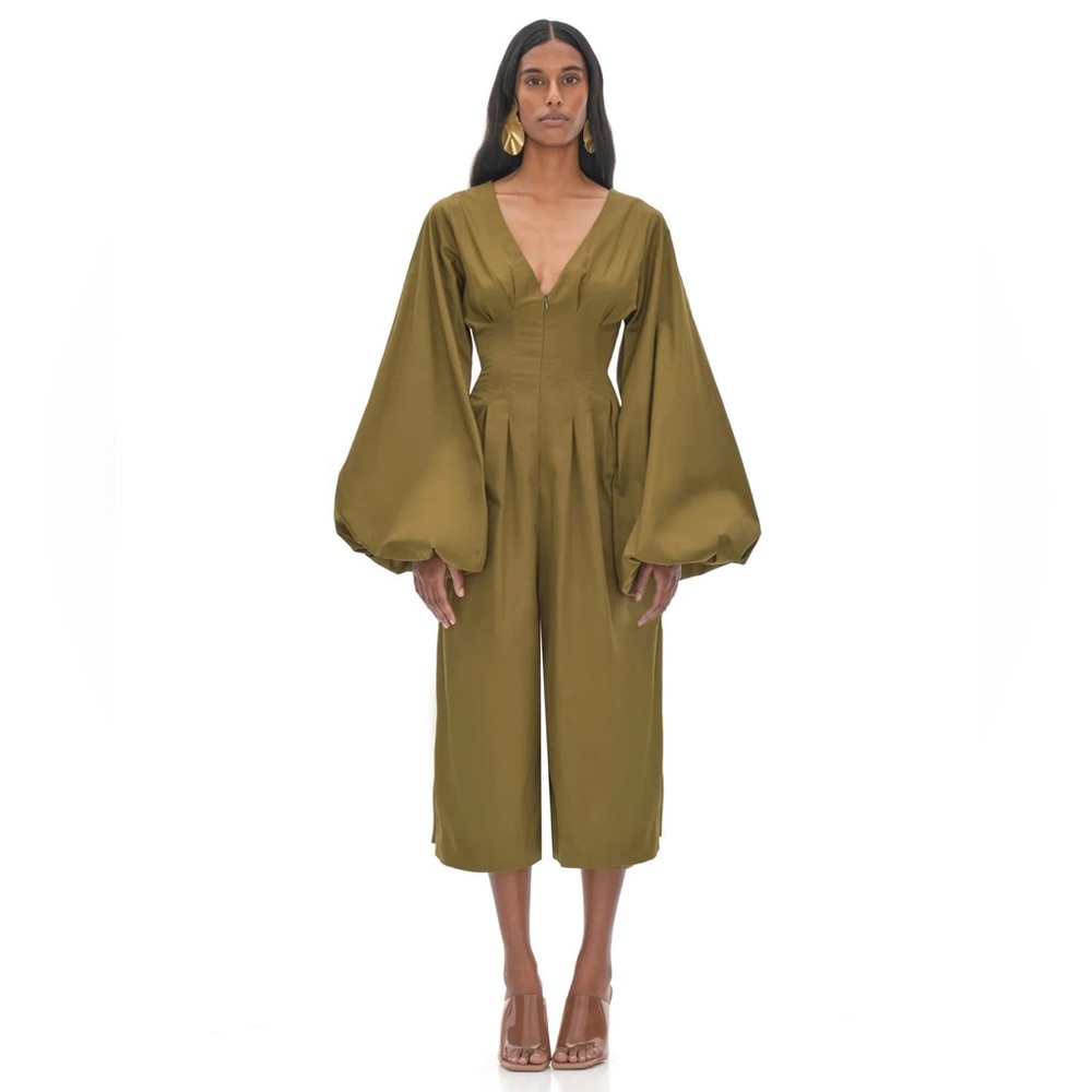 Andrea Iyamah Nia Olive Culotte Jumpsuit NWT